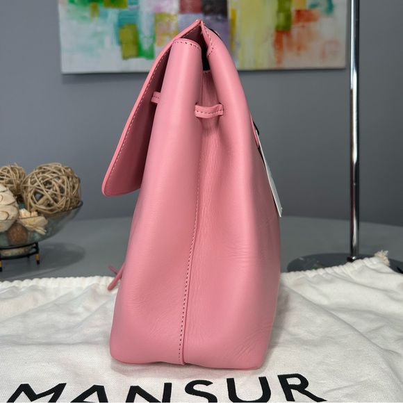 NWT- MANSUR GAVRIEL CALF LADY BAG — PEONY TOP HANDLE CROSSBODY - Picture 7 of 15